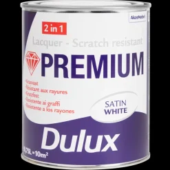 Dulux Premium acryllak satin white Wit 0.75 liter | Action NL