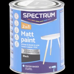Spectrum 2-in-1 matte verf Zwart Zwart 750 ml | Action NL